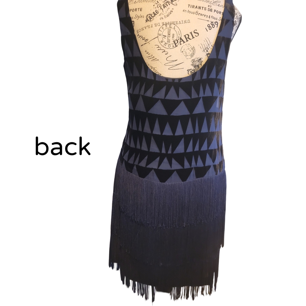 Muse Black Fringe Elegant Flapper Girl Dress - Picture 13 of 15